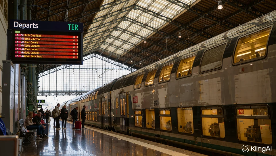 Train from CDG to Fontainebleau